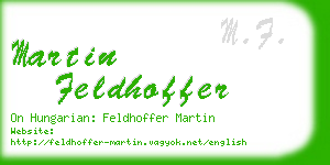 martin feldhoffer business card